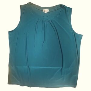 Tahari‎ Arthur S Levine Womens Teal Polyester-Elastane Top Size 2X
